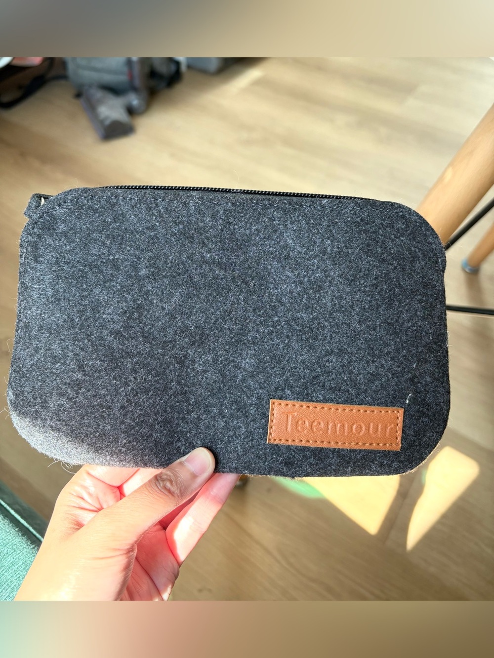 NWOT Teemour Makeup Case Pouch Wallet Gray Color